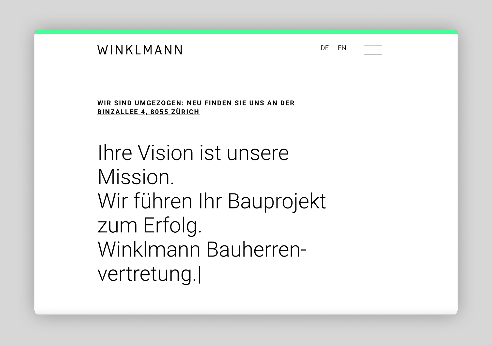 Winklmann Corporate Website Startseite