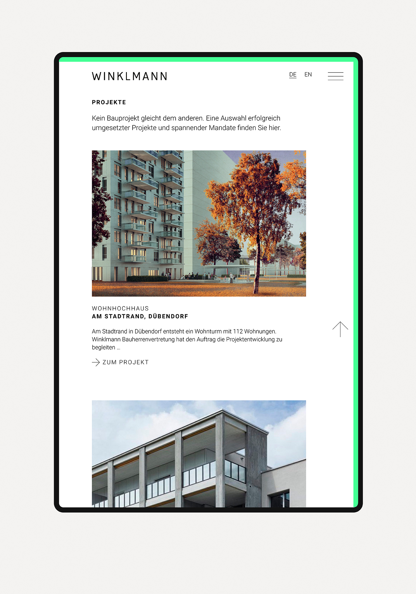 Winklmann Corporate Website Projekte